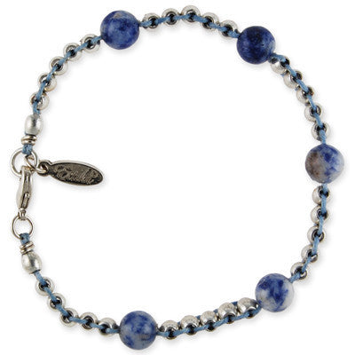 MB113C - Barrel Beads Bracelet with Accent Semi Precious Stone