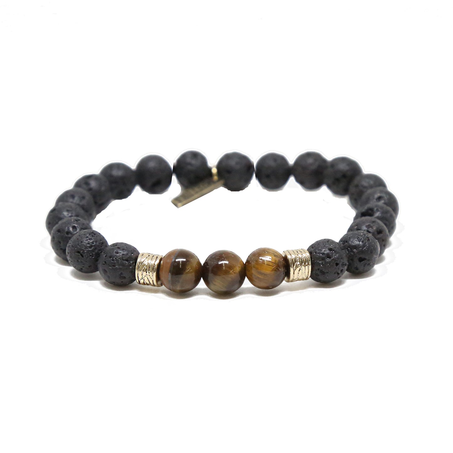 Night Maddness Bracelet in Tiger's Eye and Lava Stone